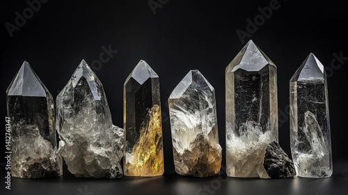 Obraz na płótnie Set of magic healing chakra mineral stones for crystal healing. Natural Colourful stones for cleansing environment from negative energy. Spriritual practices background w salonie