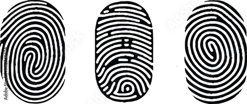 Scanning finger icon. Set of fingerprints. stock illustration. Vector illustration. 