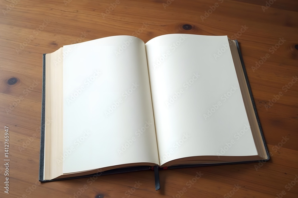 Blank Hardcover Book Empty Mockup on Wooden Table for Presentation Blank Hardcover Book Empty Mockup on Wooden Table for Presentation
