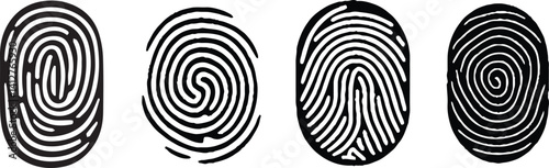 Biometric data design. Security system based on thumb lines. Fingerprint icon Signature concept for password encryption. vector illustration