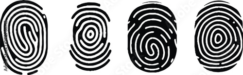 Biometric data design. Security system based on thumb lines. Fingerprint icon Signature concept for password encryption. vector illustration