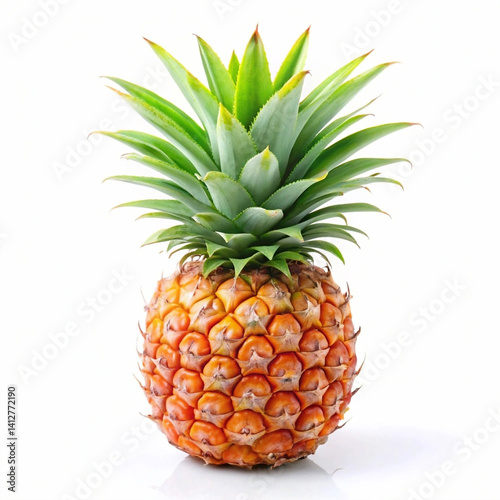 Fresh Pineapple: Tropical Fruit with Vibrant Crown and Juicy Flesh