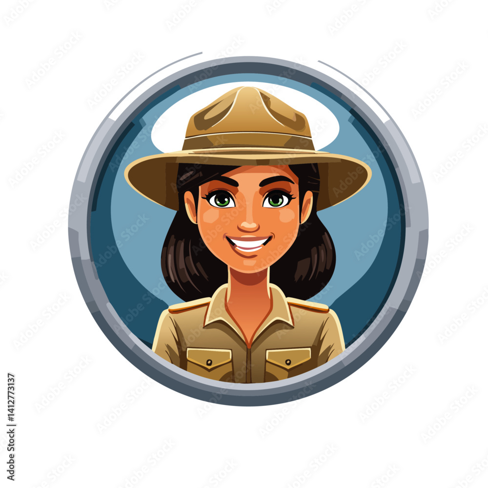 Safari Woman Vector icon design button