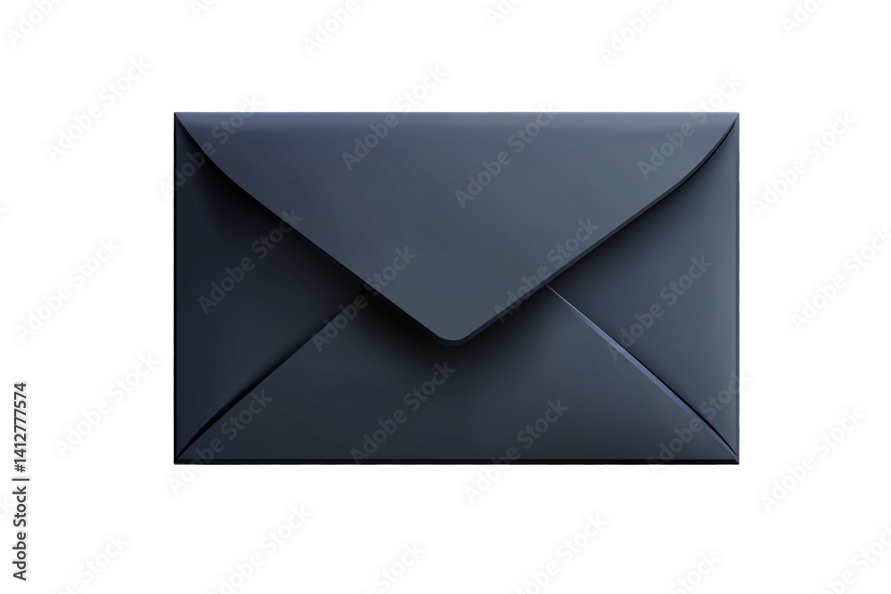 A sleek, elegant black envelope positioned on a clean white surface, ideal for showcasing mail, invitations, or stationery design concepts. A sleek, elegant black envelope positioned on a clean white surface, ideal for showcasing mail, invitations, or stationery design concepts.