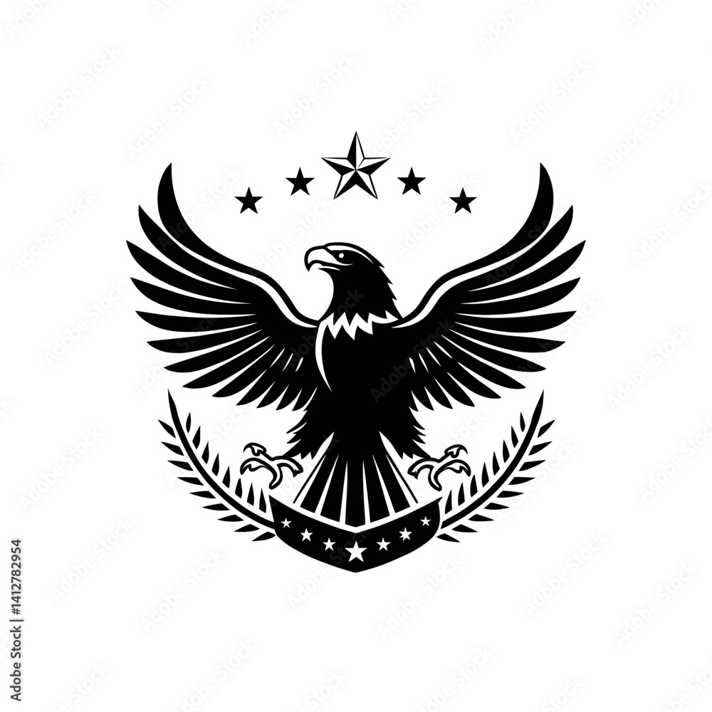 Fototapeta premium eagle,american eagle silhouette logo vector line art logo design