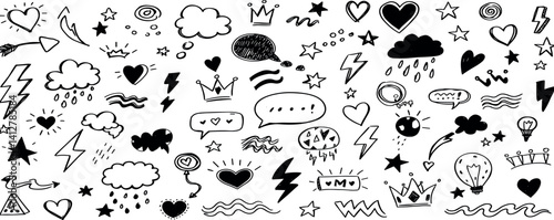 Line kid pencil color brush hand drawn chalk vector element set. Texture brush chalk stroke kid heart, star, arrow element hand drawn sketch scribble. Crayon pencil style