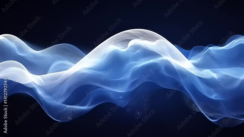 Abstract flowing blue and white waves. Dynamic, ethereal, digital art Abstract flowing blue and white waves. Dynamic, ethereal, digital art