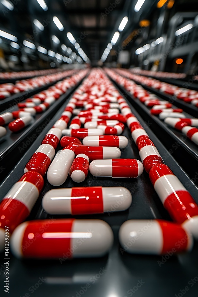 Fototapeta premium Pill Production Line Factory