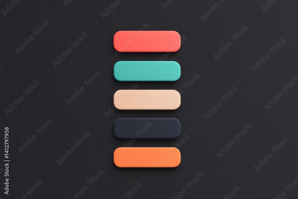 Obraz premium Minimalist flat ui design with colorful breadcrumb navigation elements