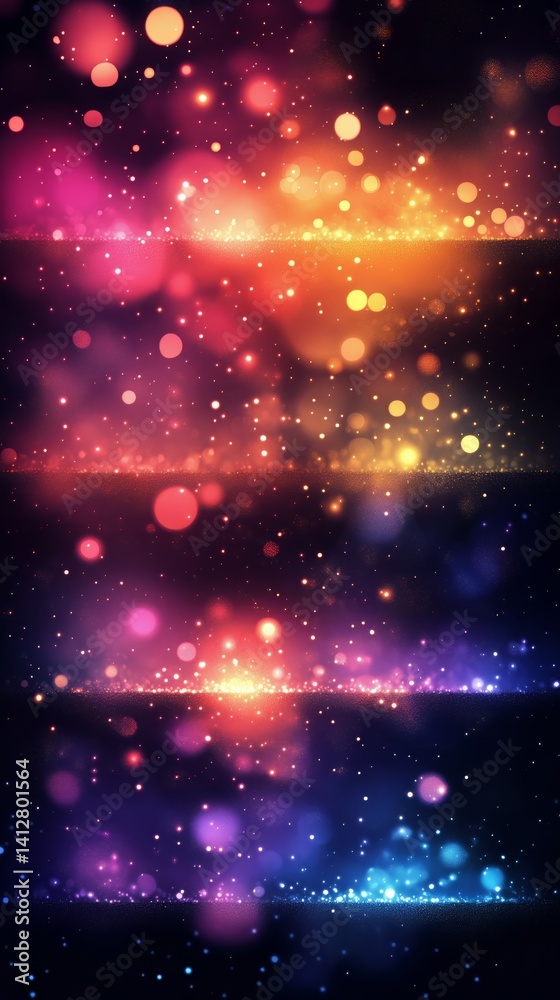 Colorful Light Streaks Create Vibrant Patterns in a Dark Background