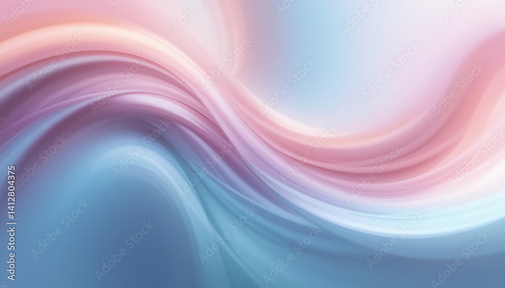 Fototapeta premium Dynamic abstract waves digital artwork soft pastel colors fluid design minimalist environment modern aesthetic for visual appeal