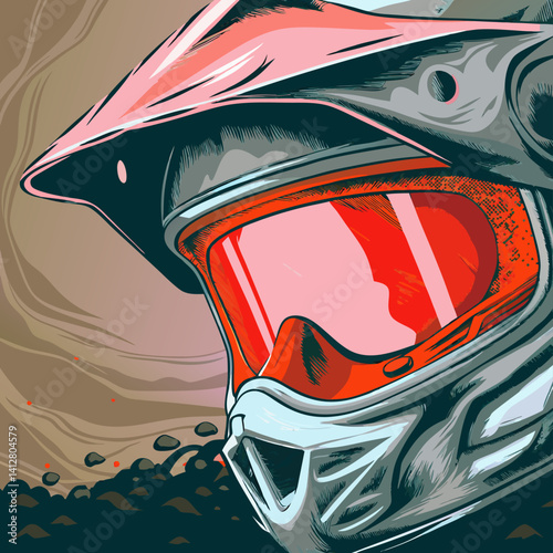 Motocross Helmet Illustration