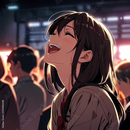 Young girl in Anime style 