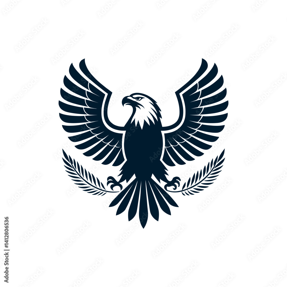 Fototapeta premium eagle,american eagle silhouette logo vector line art logo design