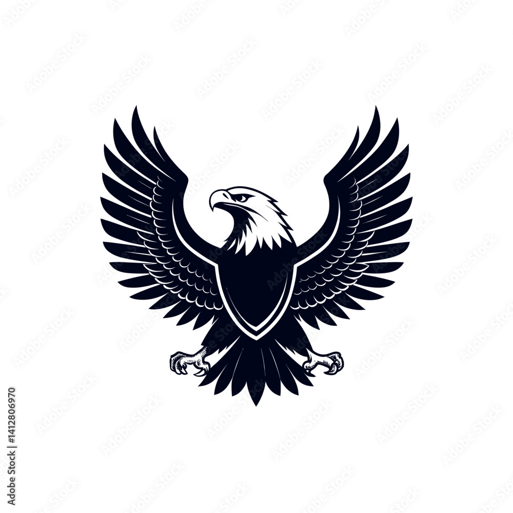 Obraz premium eagle,american eagle silhouette logo vector line art logo design