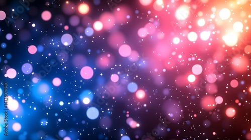 Colorful bokeh lights shimmer in a vibrant abstract design.