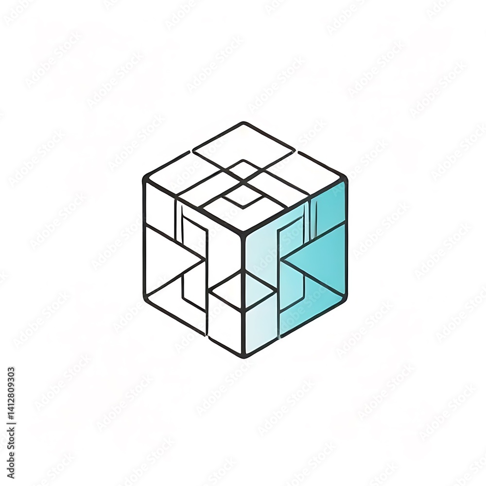 Abstract Cube Design Geometric Pattern Modern Art Illustration Abstract Cube Design Geometric Pattern Modern Art Illustration