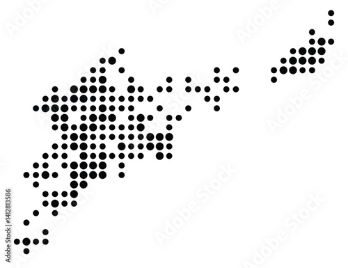 Symbol Map of Hoover (United States) showing the city with a pattern of just a few black dots