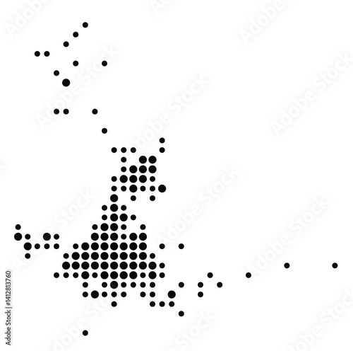 Symbol Map of Tuscaloosa (United States) showing the city with a pattern of just a few black dots