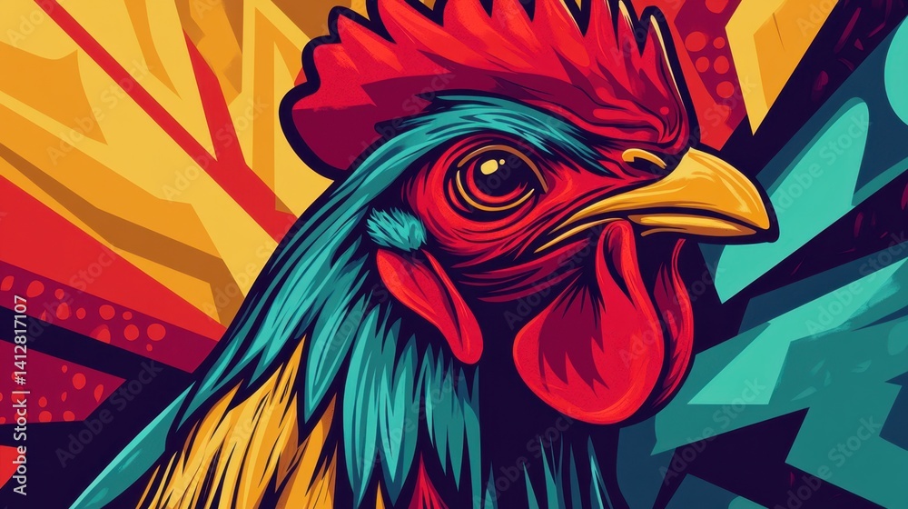 Vibrant Rooster Portrait Vibrant Rooster Portrait
