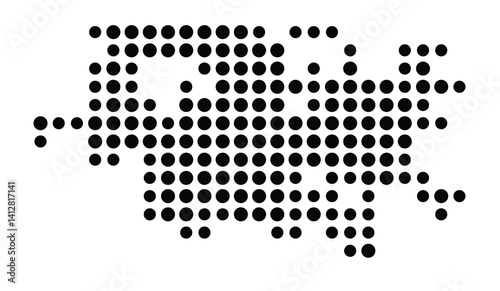 Symbol Map of Covina (United States) showing the city with a pattern of just a few black dots