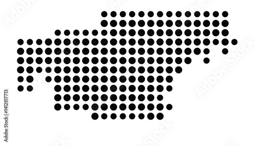 Symbol Map of Elk Grove (United States) showing the city with a pattern of just a few black dots