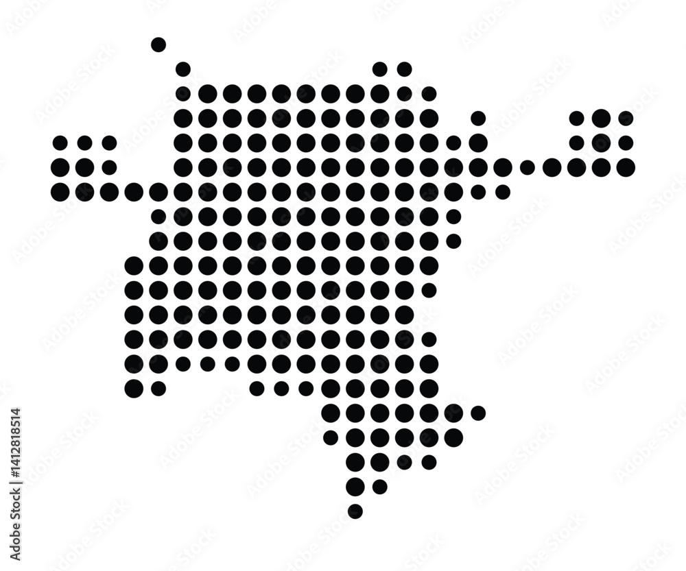 Symbol Map of Hemet (United States) showing the city with a pattern of just a few black dots Symbol Map of Hemet (United States) showing the city with a pattern of just a few black dots