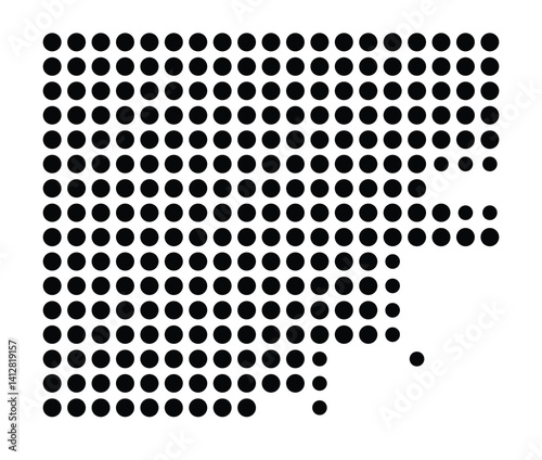 Symbol Map of La Habra (United States) showing the city with a pattern of just a few black dots photo