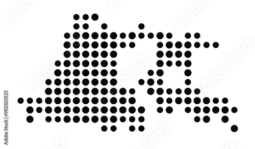 Symbol Map of Orange (United States) showing the city with a pattern of just a few black dots