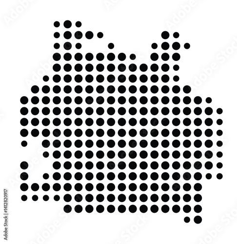 Symbol Map of Paramount (United States) showing the city with a pattern of just a few black dots