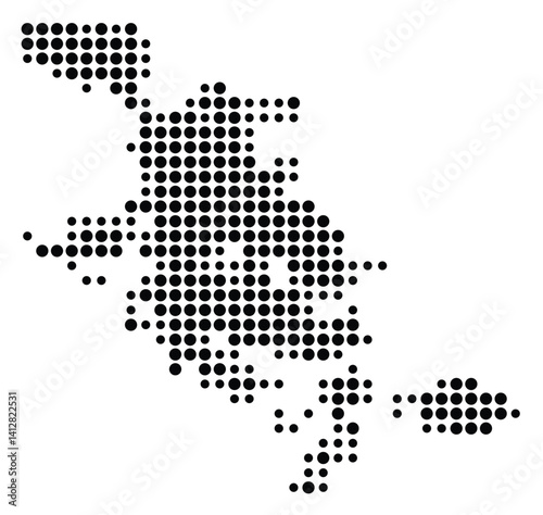 Symbol Map of San Jose (United States) showing the city with a pattern of just a few black dots