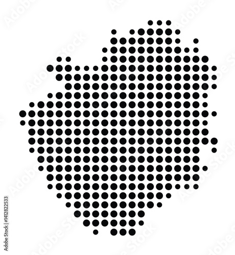 Symbol Map of San Leandro (United States) showing the city with a pattern of just a few black dots