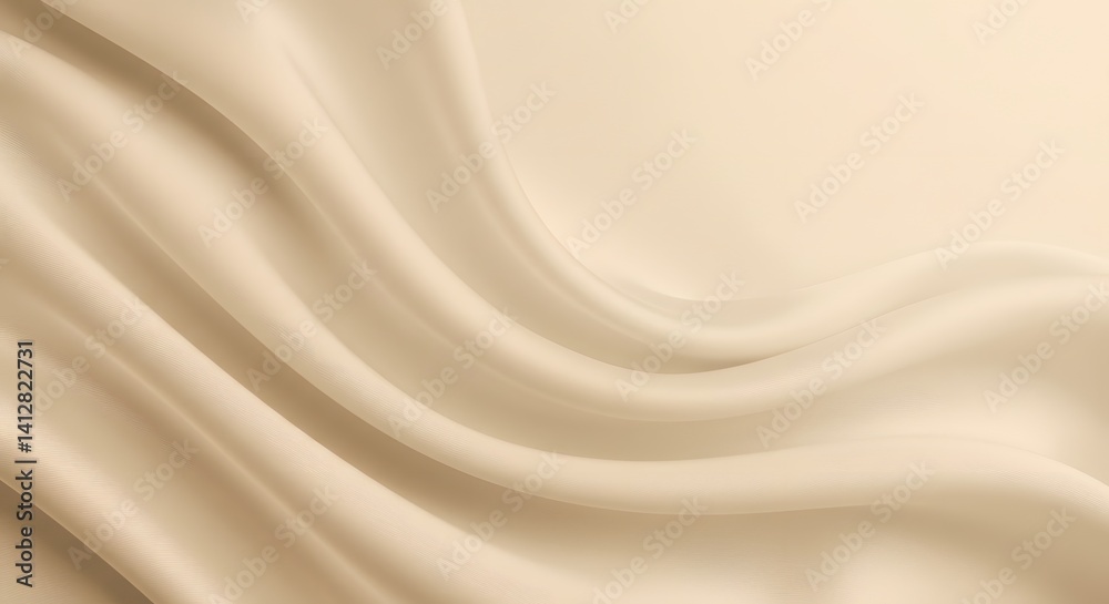 Fototapeta premium golden silk background, Soft Beige Fabric Folds - Elegant and Silky Textures