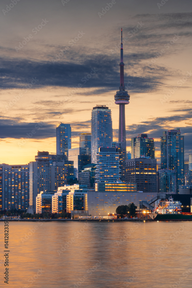 Toronto, Ontario, Canada downtown city skyline on lake Ontario