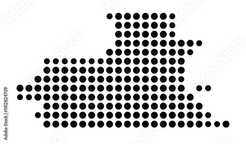Symbol Map of Yucaipa (United States) showing the city with a pattern of just a few black dots