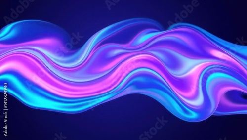 Abstract fluid forms in vibrant neon colors.  Dynamic, flowing shapes create a mesmerizing visual effect.  A smooth, liquid-like aesthetic