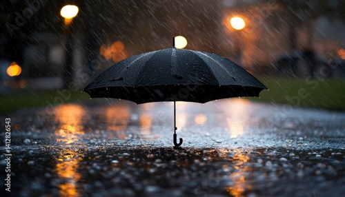 Wallpaper Mural Rainy city night umbrella Torontodigital.ca
