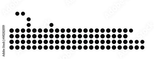 Symbol Map of Pembroke Pines (United States) showing the city with a pattern of just a few black dots