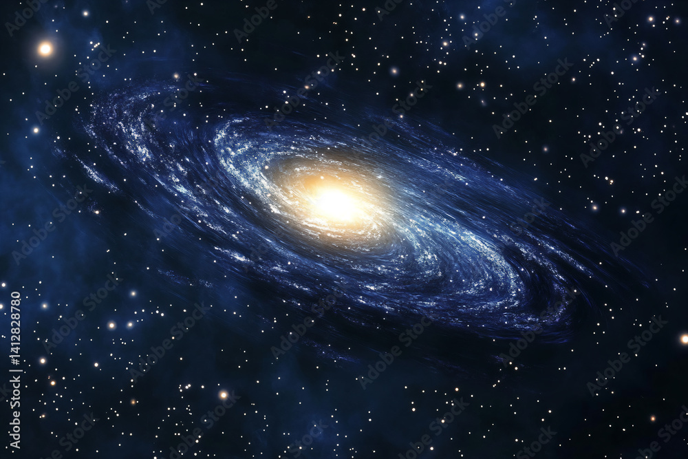 Fototapeta premium a spiral galaxy with a bright light in the center