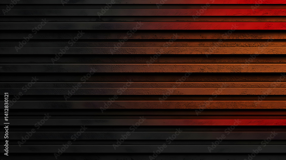 Obraz premium Abstract Dark Horizontal Lines With Red Gradient Lighting