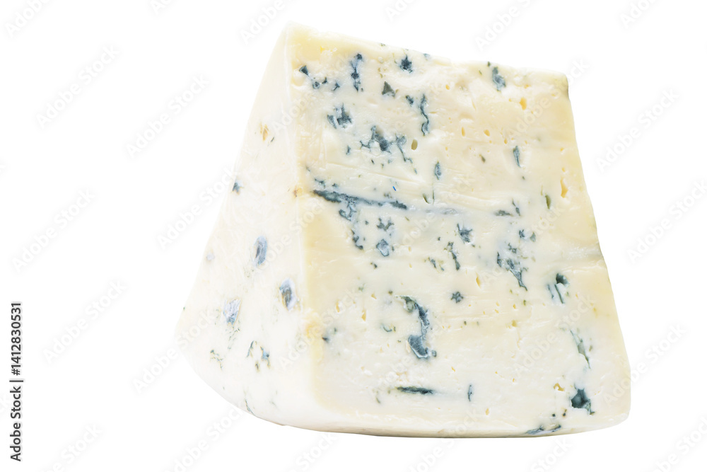 Blue cheese on white background isolated