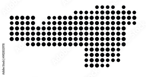 Symbol Map of Lenexa (United States) showing the city with a pattern of just a few black dots