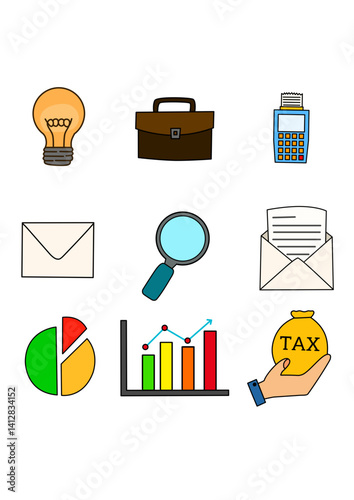 Icon sheet finance and tax