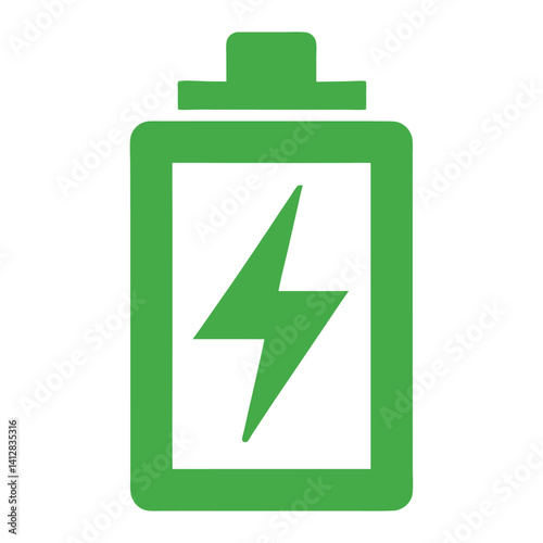 green power line icon power battery silhouette
