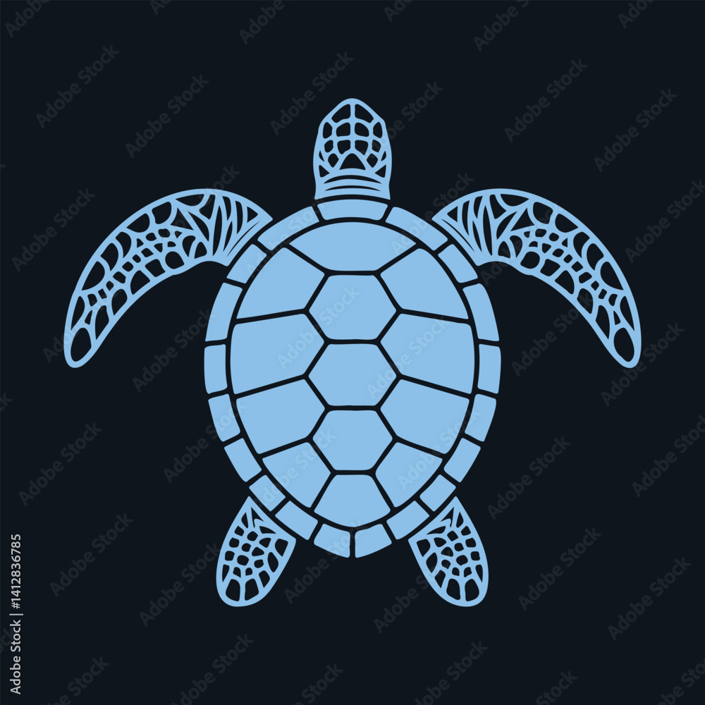 Fototapeta premium Tribal Sea Turtle Silhouette