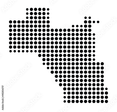 Symbol Map of Royal Oak (United States) showing the city with a pattern of just a few black dots