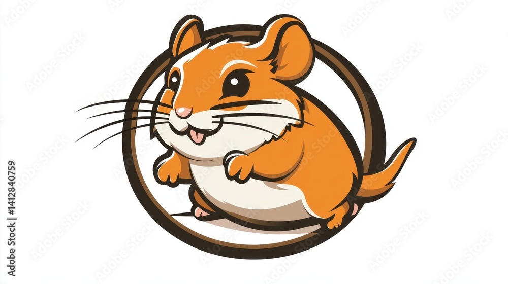 Obraz premium Cute cartoon hamster