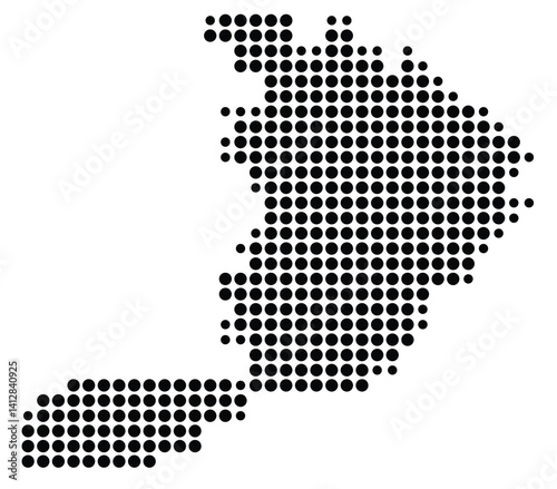 Symbol Map of Rio Rancho (United States) showing the city with a pattern of just a few black dots