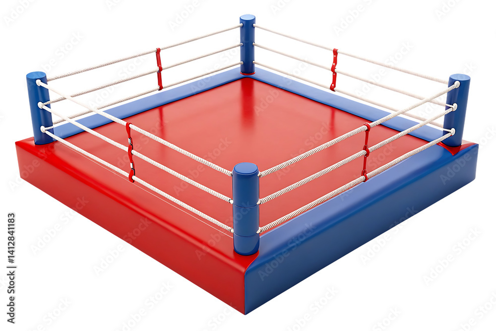 Naklejka premium Empty boxing ring, ready for a fight.
