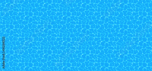 Blue water background. Blue ripples pattern. Water pool texture bottom background. Vector illustration